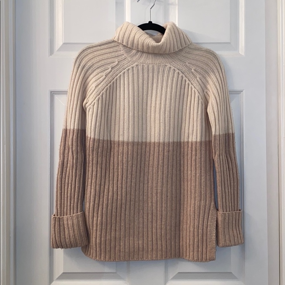 Intermix Cashmere Wool Blend Tan / Cream Sweater